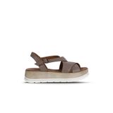 Bueno Shoes Gri Deri Kadın Düz Sandalet 01we3402