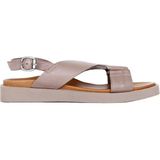 Bueno Shoes Gri Deri Kadın Düz Sandalet