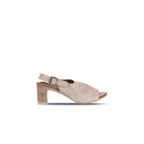 Bueno Shoes Gri Deri Kadın Topuklu Sandalet 01wn1513