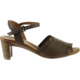 Bueno Shoes Gri Deri Kadın Topuklu Sandalet