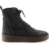Bueno Shoes Gri Koyu Süet Kadın Düz Bot - Koyu Gri