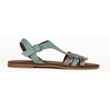 Bueno Shoes Gri Parlak Deri Kadın Düz Sandalet 01WE3602 01WE3602