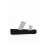 Bueno Shoes Gümüş Ithal Sim Kadın Dolgu Topuklu Terlik 26wt752550