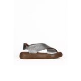 Bueno Shoes Gümüş Parlak Deri Kadın Düz Sandalet 01we1902