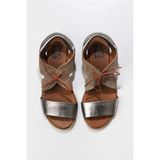 Bueno Shoes Gümüş Vizon Deri-Süet Kadın Düz Sandalet 01WQ2000 01WQ2000