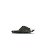 Bueno Shoes Haki Deri Erkek Düz Terlik 25mt2233