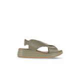 Bueno Shoes Haki Deri Kadın Dolgu Topuklu Sandalet 01wy5703