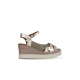 Bueno Shoes Haki Multi Parlak Deri Kadın Dolgu Topuklu Sandalet