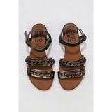 Bueno Shoes Haki Parlak Deri Kadın Düz Sandalet