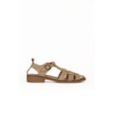 Bueno Shoes Kahverengi Açık Süet Kadın Topuklu Sandalet 01we2200