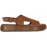 Bueno Shoes Kahverengi Deri Kadın Düz Sandalet 01WE1903 01WE1903