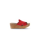 Bueno Shoes Kırmızı Alf Süet Kadın Dolgu Topuklu Terlik 01wa4703