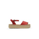 Bueno Shoes Kırmızı Deri Kadın Dolgu Topuklu Espadril Sandalet 01wq3515