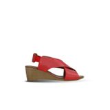 Bueno Shoes Kırmızı Deri Kadın Dolgu Topuklu Sandalet 01we4004
