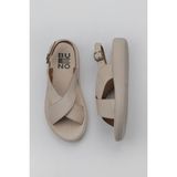 Bueno Shoes Krem Deri Kadın Düz Sandalet 01WY2302 01WY2302