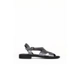 Bueno Shoes Kurşun Deri Kadın Düz Sandalet 01we2803