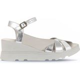 Bueno Shoes Kurşun Multi Simli Deri Kadın Dolgu Topuklu Sandalet 01WA0504 01WA0504