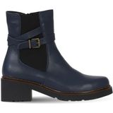 Bueno Shoes Lacivert Deri Kadın Topuklu Bot