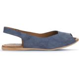 Bueno Shoes Mavi Koyu Alf Süet Kadın Düz Sandalet 01WA5804 01WA5804