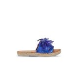 Bueno Shoes Mavi Parlak Deri Kadın Espadril Terlik 01wn3000