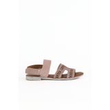 Bueno Shoes Pudra Alf Süet Kadın Düz Sandalet 01we2304