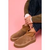 Bueno Shoes Sahra Süet Kadın Dolgu Topuklu Bot 05ag2114054