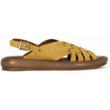 Bueno Shoes Sarı Alf Süet Kadın Düz Sandalet 01WE3102 01WE3102