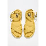 Bueno Shoes Sarı Deri Kadın Düz Sandalet
