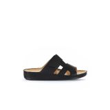 Bueno Shoes Siyah Baskılı Deri Erkek Düz Terlik 25mt2411
