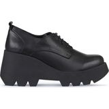 Bueno Shoes Siyah Deri Kadın Dolgu Topuklu Ayakkabı 01WZ8400 01WZ8400