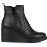 Bueno Shoes Siyah Deri Kadın Dolgu Topuklu Bot 01WZ8301 01WZ8301
