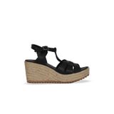 Bueno Shoes Siyah Deri Kadın Dolgu Topuklu Sandalet 14ws72402