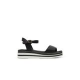 Bueno Shoes Siyah Deri Kadın Düz Sandalet 01wq1612