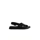 Bueno Shoes Siyah Deri Kadın Düz Sandalet 01wy9403