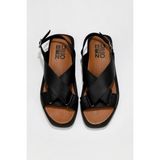 Bueno Shoes Siyah Deri Kadın Düz Sandalet