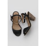 Bueno Shoes Siyah Deri Kadın Topuklu Sandalet 01wq8204 01WQ8204