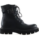 Bueno Shoes Siyah Flotter Deri Kadın Düz Bot