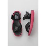 Bueno Shoes Siyah Fuşya Deri Kadın Düz Sandalet 01WY1009 01WY1009