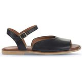 Bueno Shoes Siyah Khv-Bej Deri Kadın Düz Sandalet 01WA5702 01WA5702