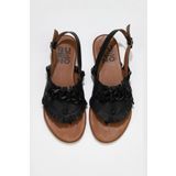 Bueno Shoes Siyah Khv-bej Deri Kadın Sandalet 01WU7440