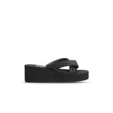 Bueno Shoes Siyah Kum Simli Kadın Dolgu Topuklu Terlik 26wt230064