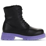 Bueno Shoes Siyah Lila Deri Kadın Topuklu Bot 01WZ1405 01WZ1405
