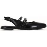 Bueno Shoes Siyah Rugan Deri Kadın Düz Sandalet 01WE1101 01WE1101
