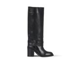 Bueno Shoes Siyah Shirinkle Deri Kadın Topuklu Çizme 39wc5254