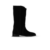 Bueno Shoes Siyah Süet Kadın Düz Çizme 30wc25567