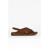 Bueno Shoes Taba Alf Süet Kadın Düz Sandalet 01we3102