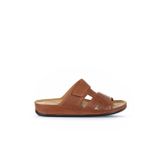 Bueno Shoes Taba Baskılı Deri Erkek Düz Terlik 25mt2411