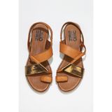 Bueno Shoes Taba Bronz Deri Kadın Düz Sandalet - Taba - Bronz
