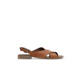 Bueno Shoes Taba Koyu Deri Kadın Düz Sandalet