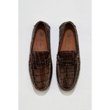 Bueno Shoes Taba Kroko Deri Erkek Klasik Ayakkabı